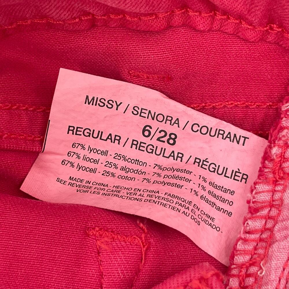 VINTAGE AMERICA BLUES Jeans Size 6R/28 Missy Stretch Skinny Red/Pink Zipper NWT - Picture 15 of 15